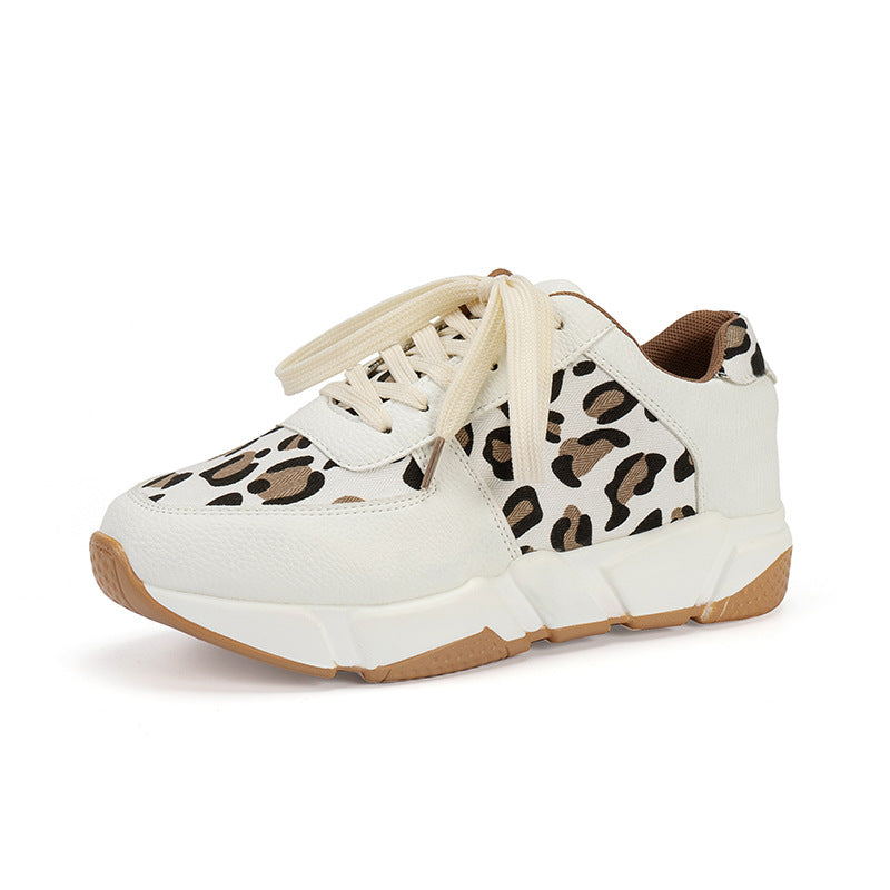 Maggie Leather Leopard Sneakers