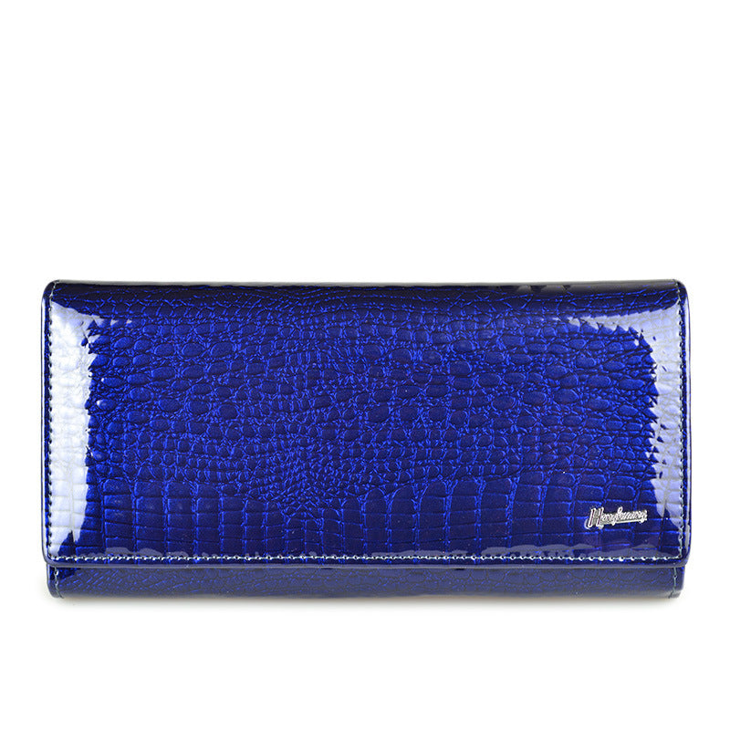 Crocodile Patent Leather Wristlet