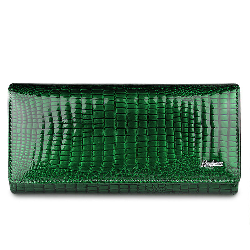 Crocodile Patent Leather Wristlet