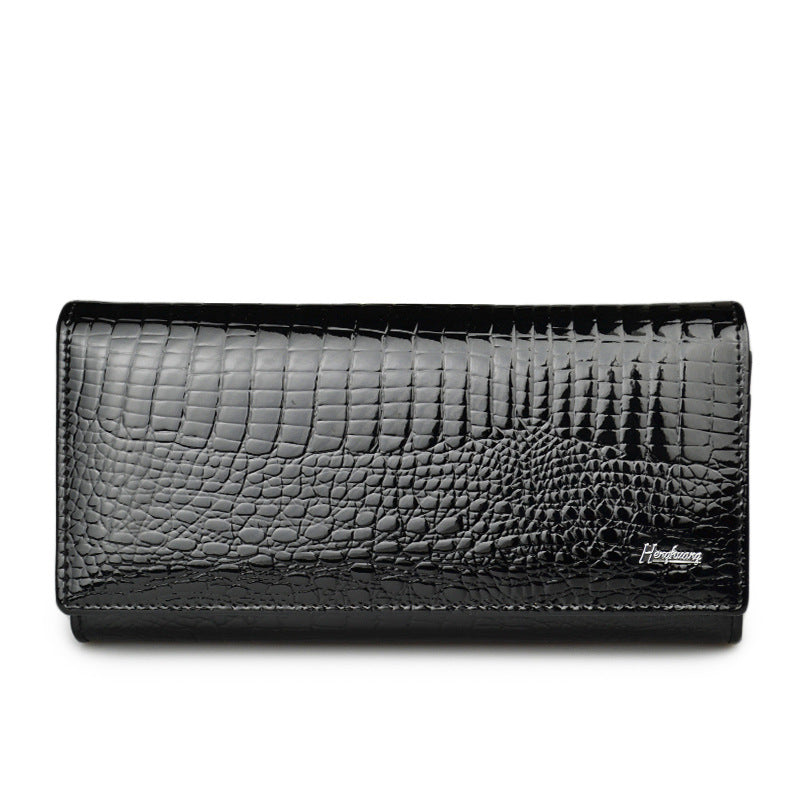 Crocodile Patent Leather Wristlet