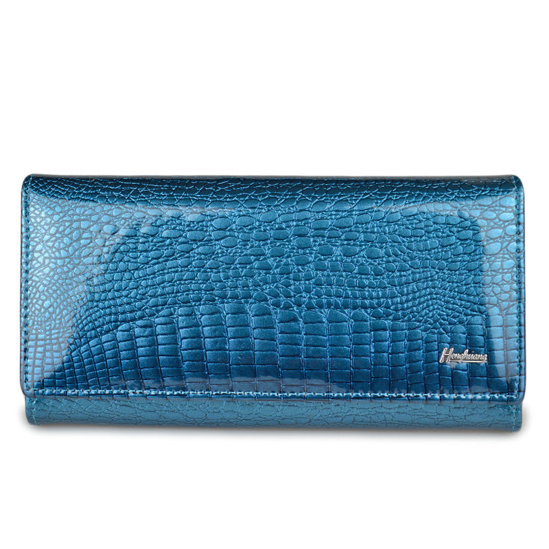 Crocodile Patent Leather Wristlet