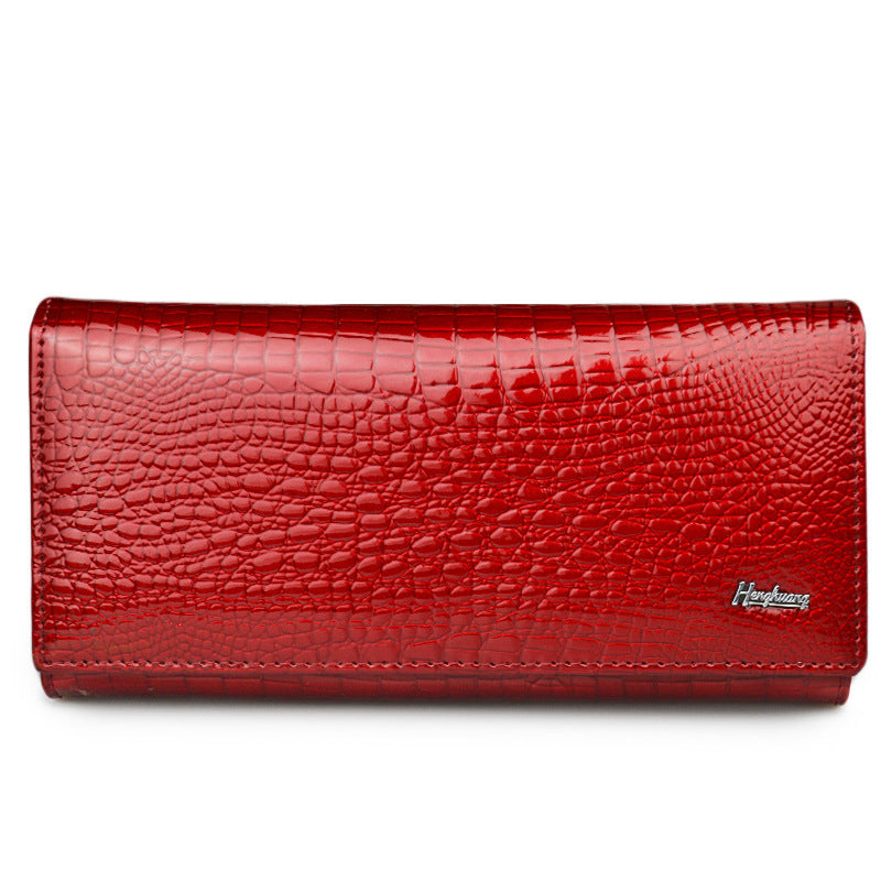 Crocodile Patent Leather Wristlet