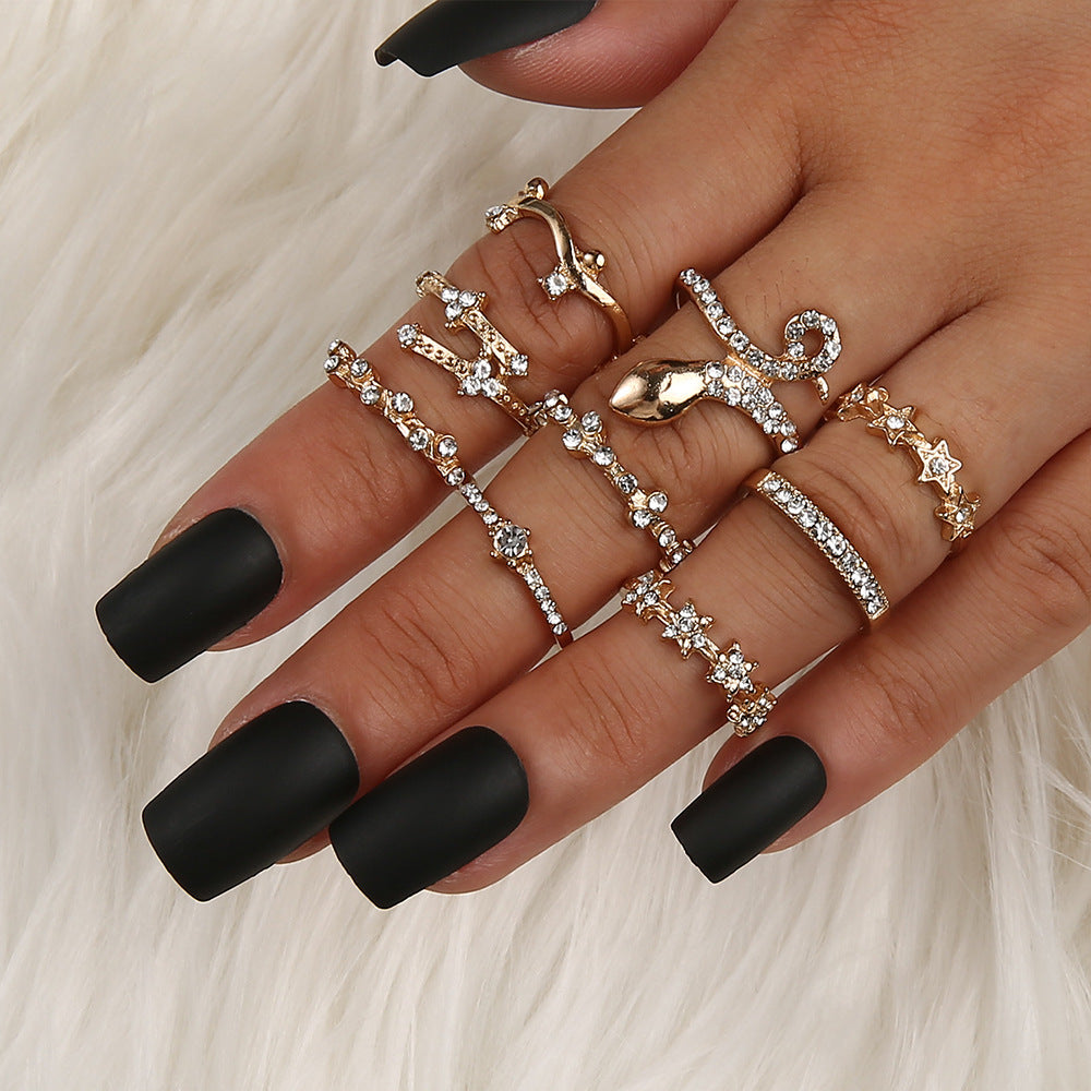 Geometric 6 Piece Ring Set