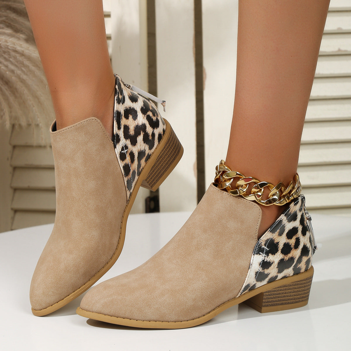 Harriett Leopard Print Ankle Boots