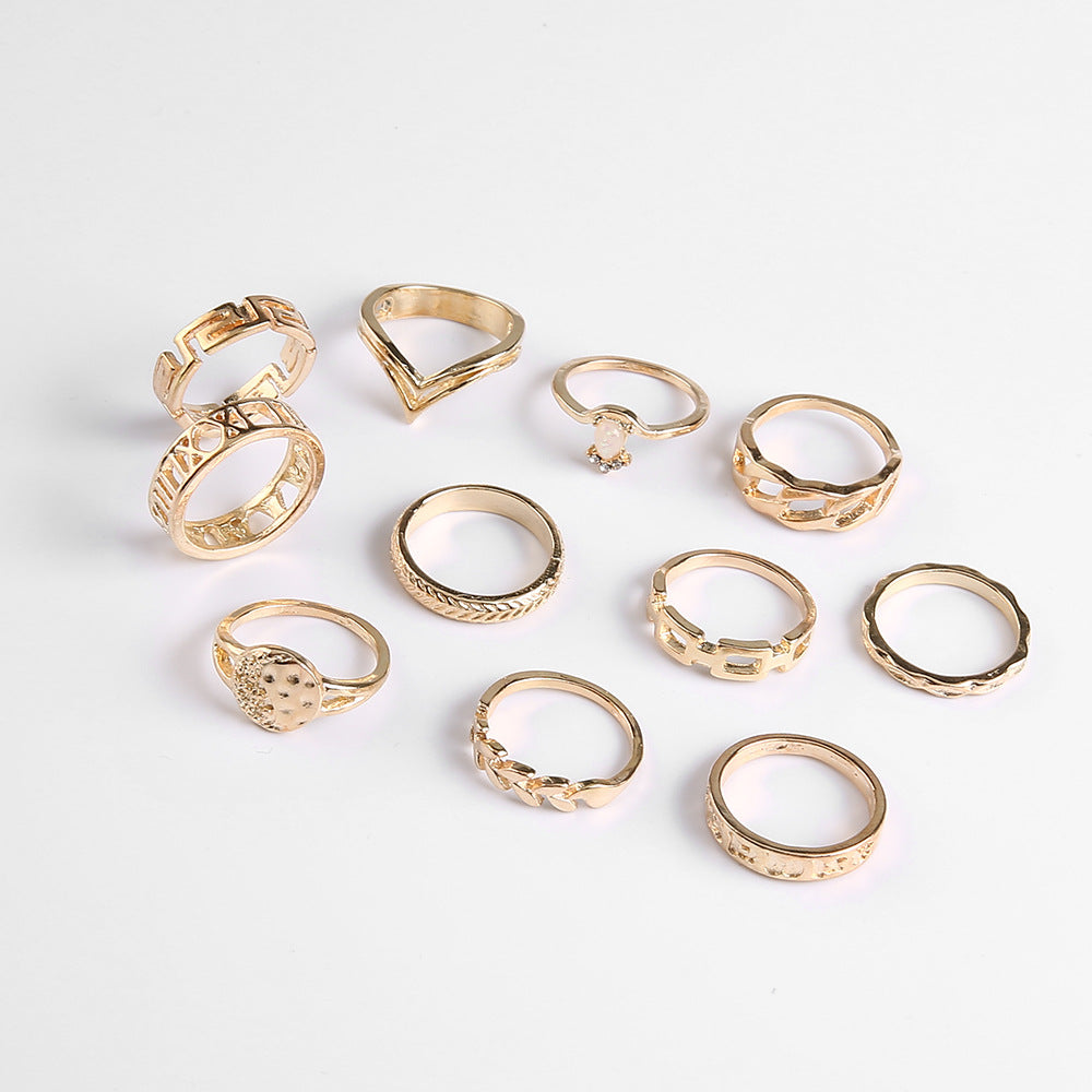 Geometric 6 Piece Ring Set