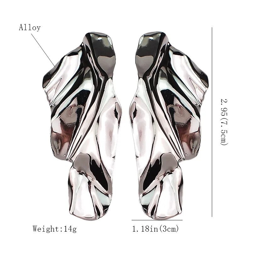 Irregular Metal Stud Earrings