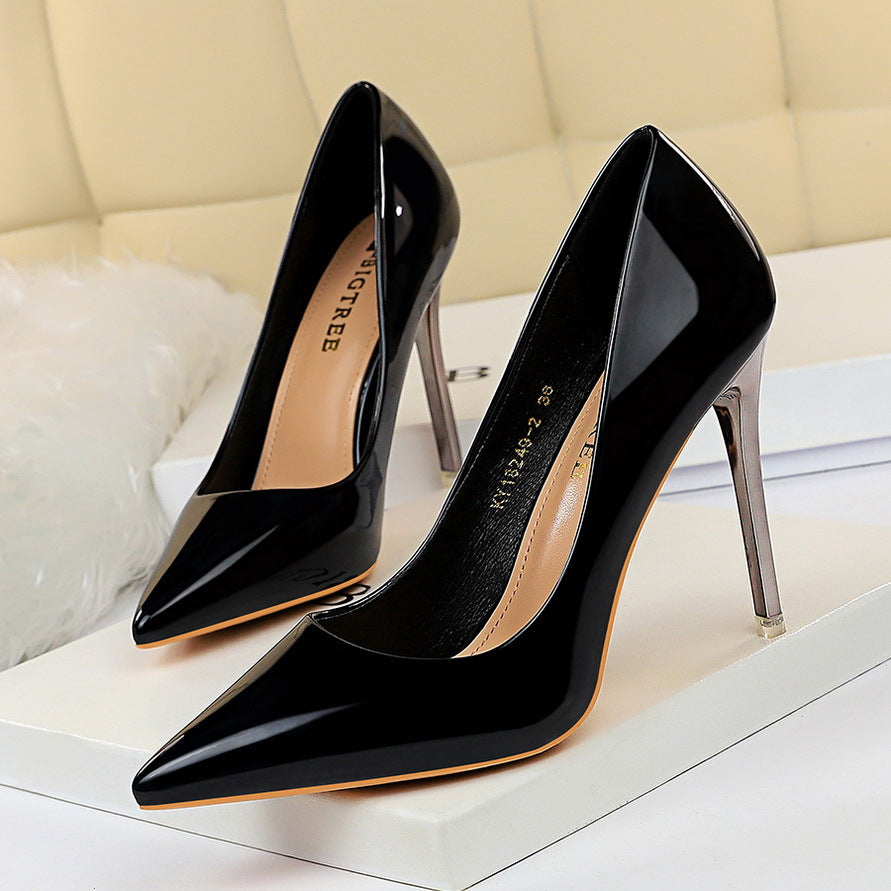 Janet Glossy Patent Leather Heels