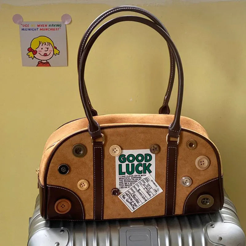 Good Luck Retro Metal Button Doctor Bag