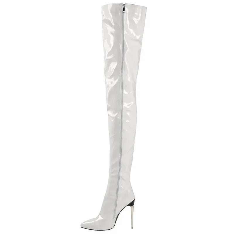 Pattie Patent Leather Thigh High Boots