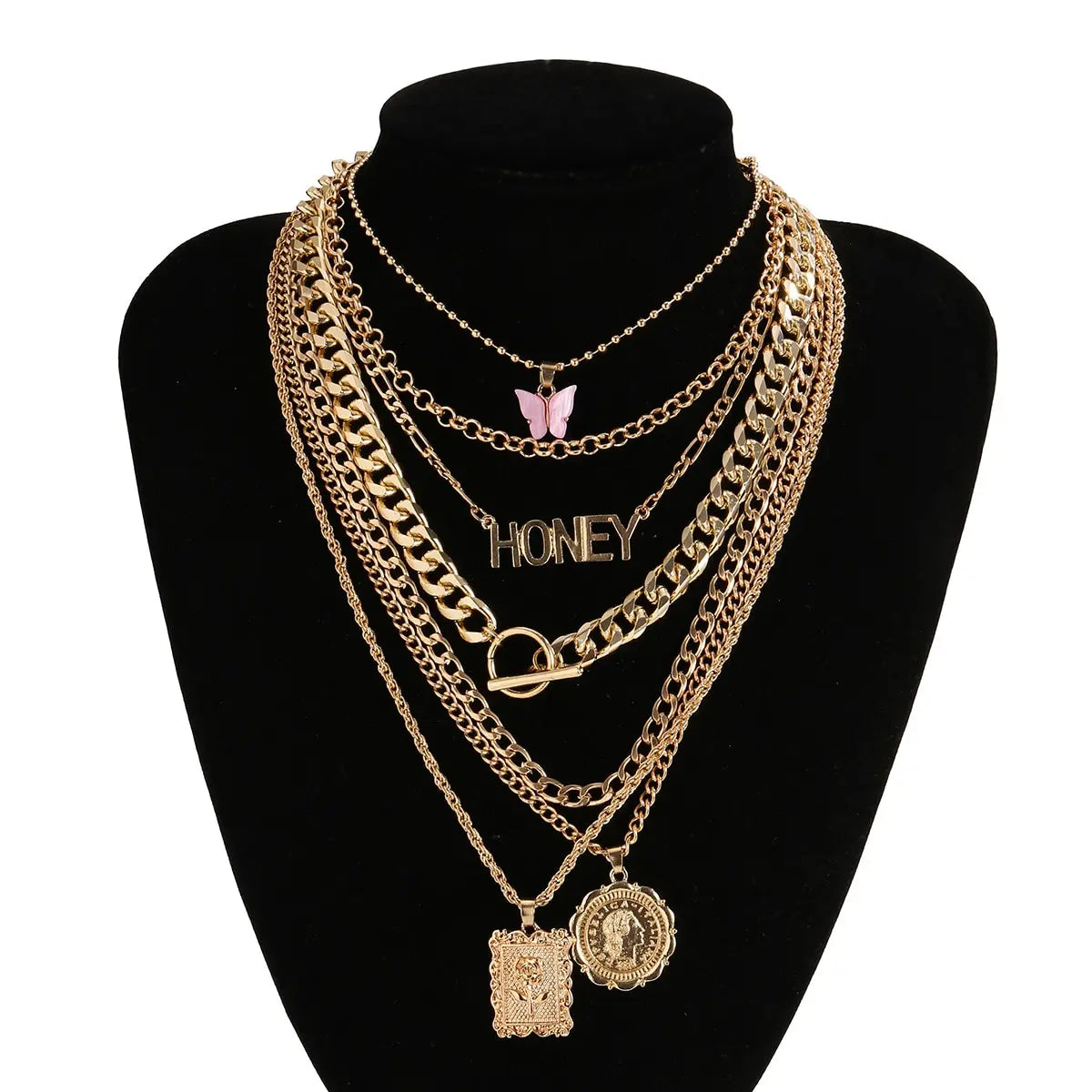 7 pcs Multi-layer Vintage Necklace Set