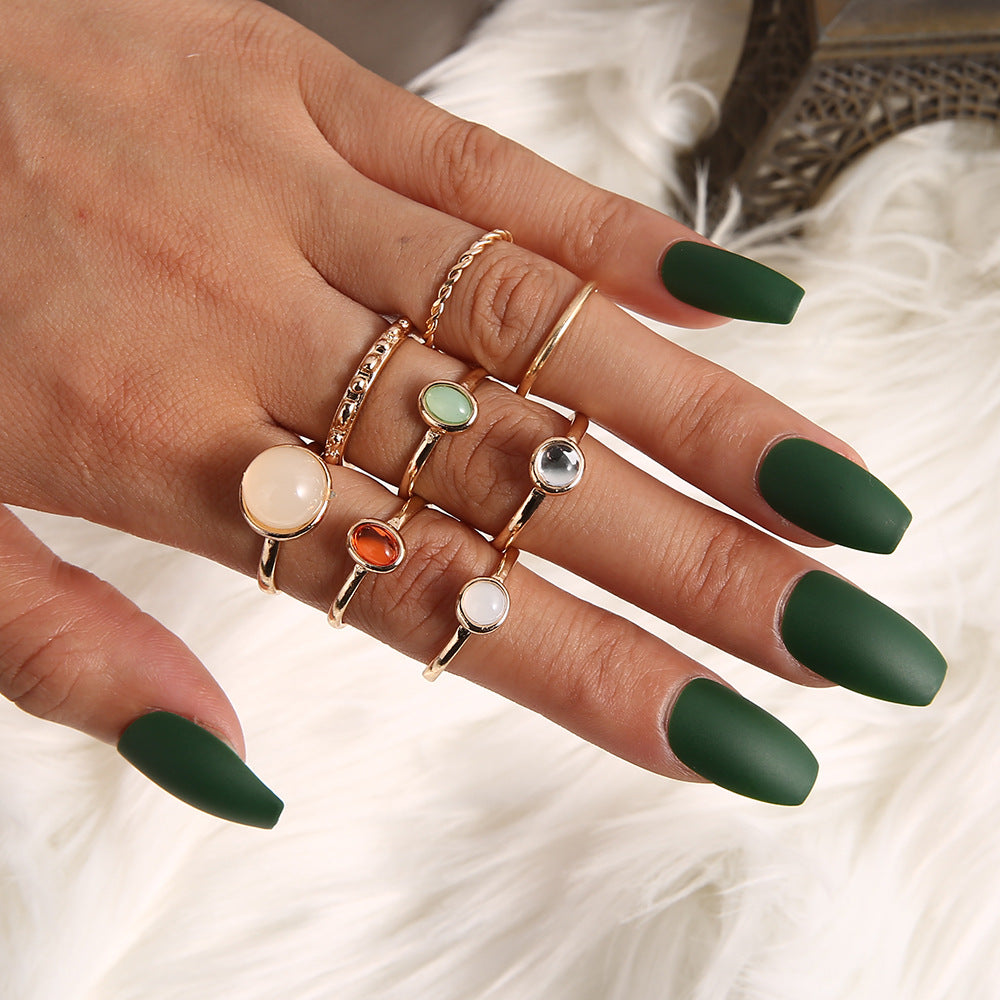 Geometric 6 Piece Ring Set