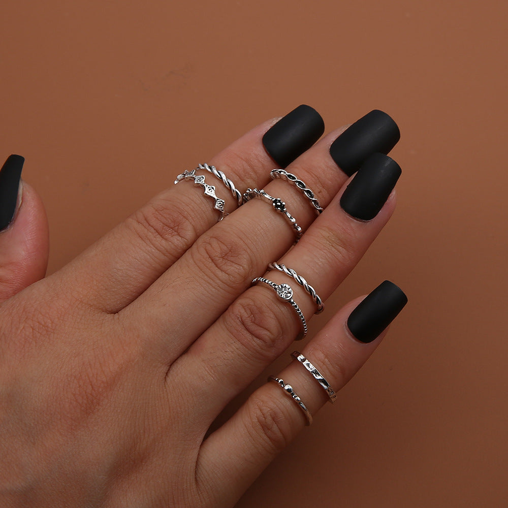 Geometric 6 Piece Ring Set