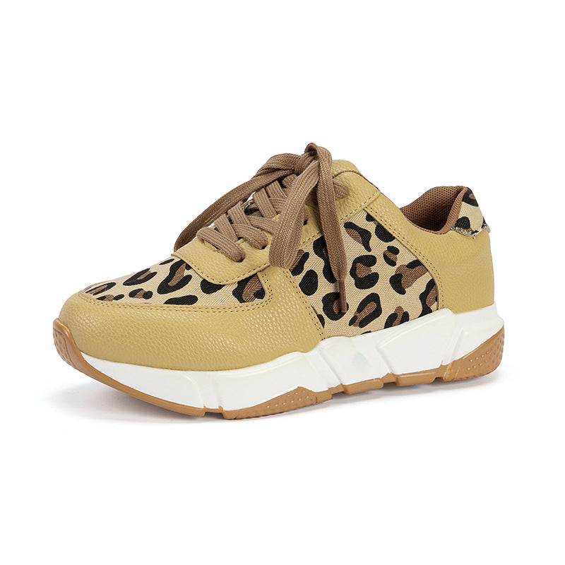 Maggie Leather Leopard Sneakers