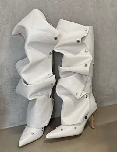 Janet Spliced up Button Down Knee High Boots