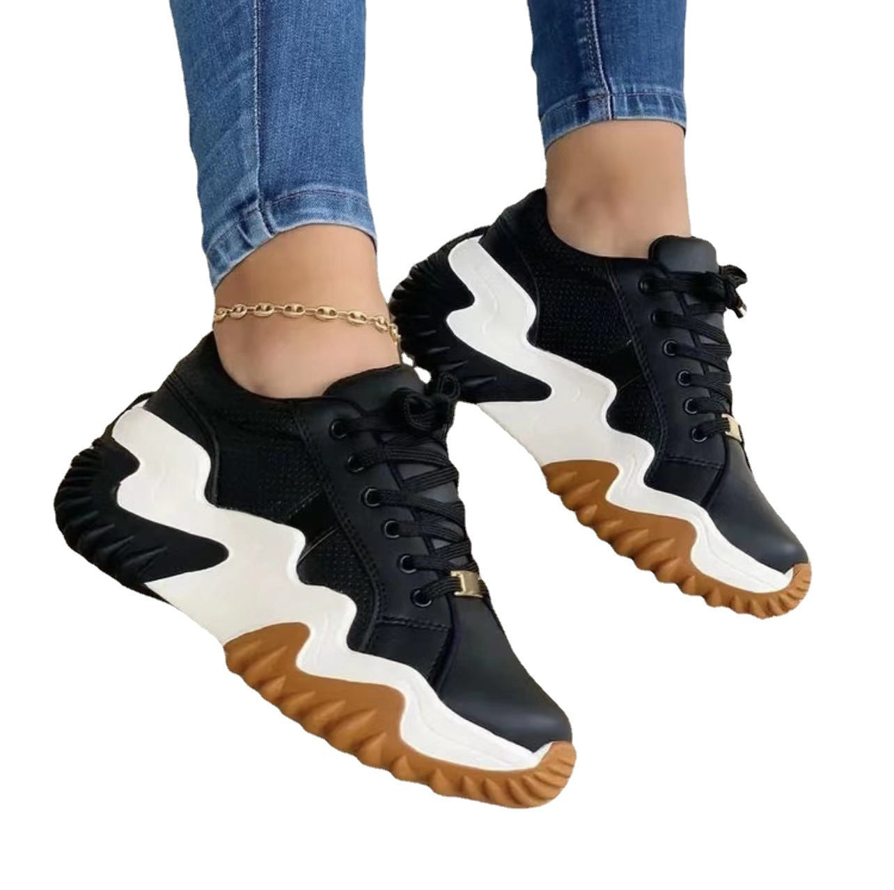 Karen Zig Zag Lace-up Sneakers