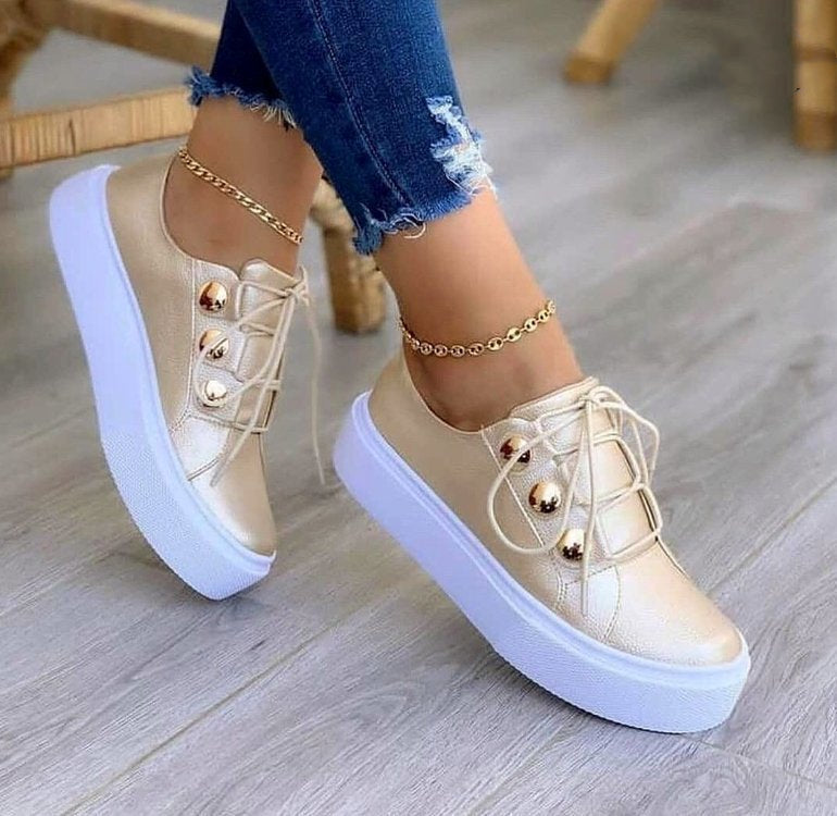 Bridgett Bubble Button Casual Sneakers