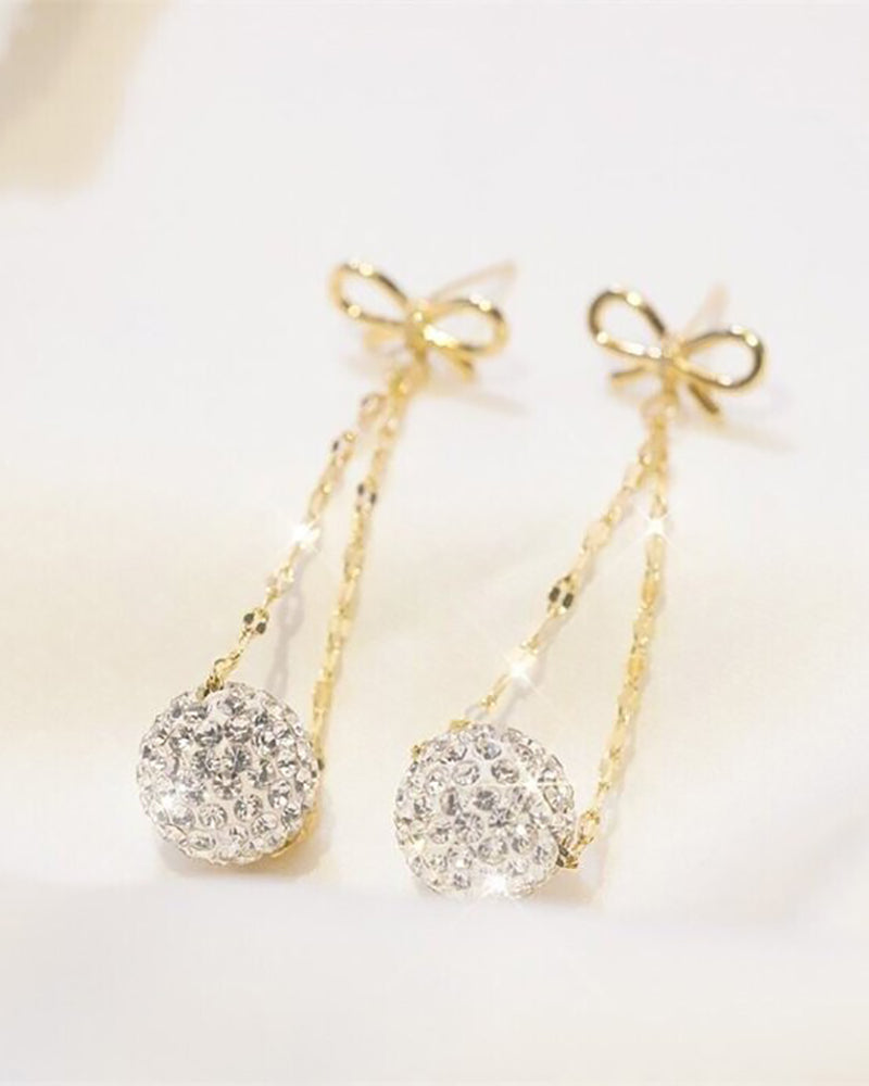 Bowknot Rhinestone Earrings