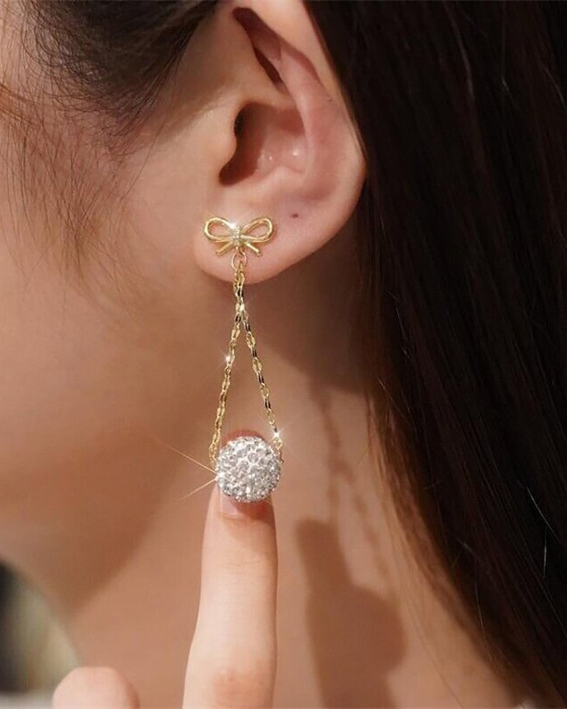 Bowknot Rhinestone Earrings