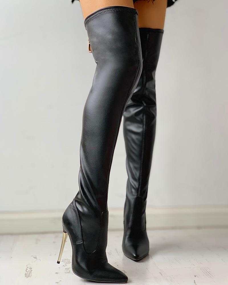 Zina Unzip Me Thigh High Boots